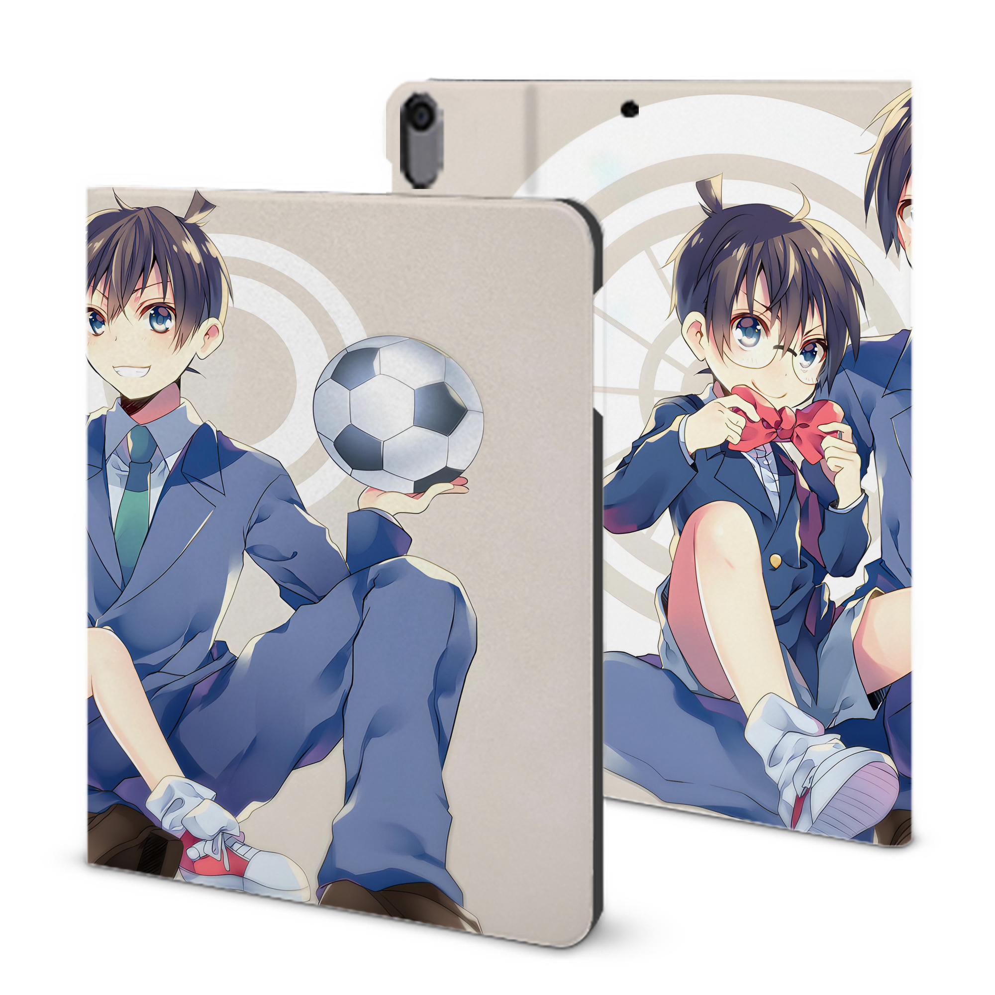 （画像用） 名探偵コナン Detective Conan IPad ケース ブック型 PUレザー TPU 耐衝撃 軽量 薄型 ペン収納なし 全面保護 IPad 各モデル対応